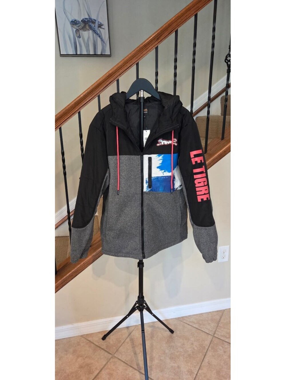NWT New Le Tigre Men's Colorblock Hooded Jacket Size M